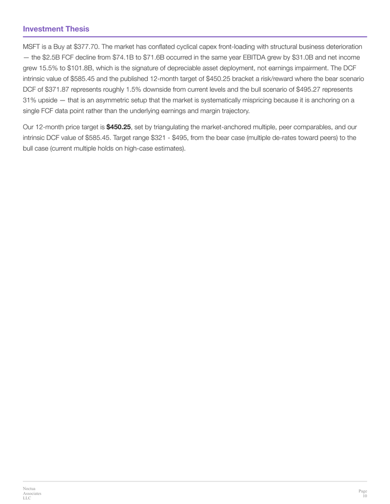 Microsoft equity research report — capital structure